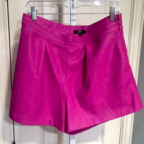 7 For All Mankind Pants - 7 For All Mankind Pink Faux Leather Shorts – Size Large